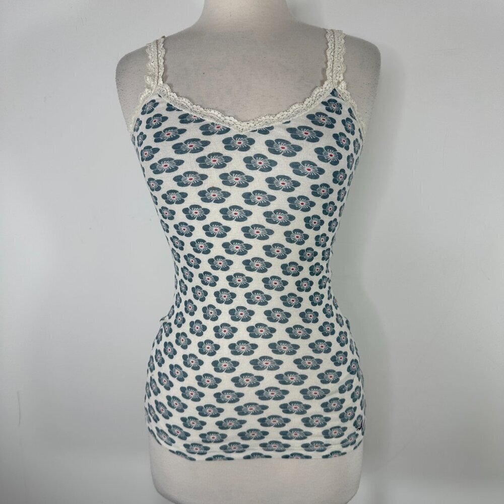 New Vintage Y2K Hollister Women Junior Lace Trim Tank Top Camisole coquette Slim - Picture 2 of 13